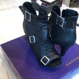 Black peep toe booties